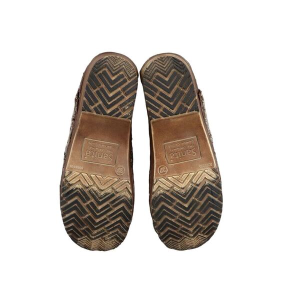 Sanita Shoes Womens 37 Clog Slip On Danish Woven Textile Brown Teal Comfort Walk - Picture 12 of 16